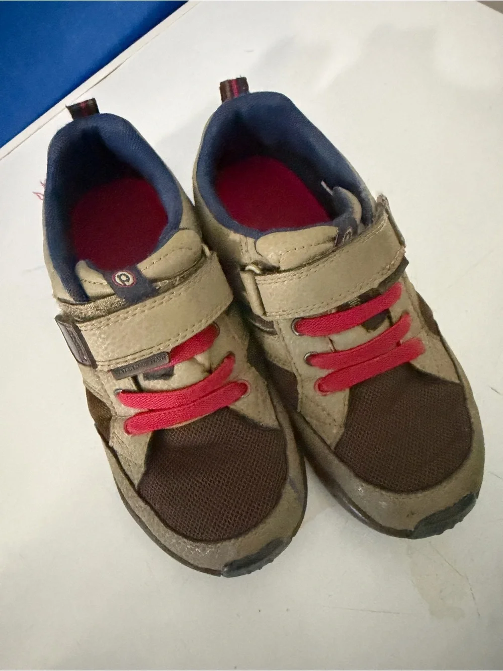 pediped Brown and Red Kids Sneaker